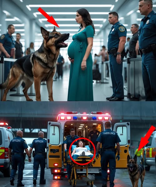 Pregnant woman relentlessly harassed by police dogs