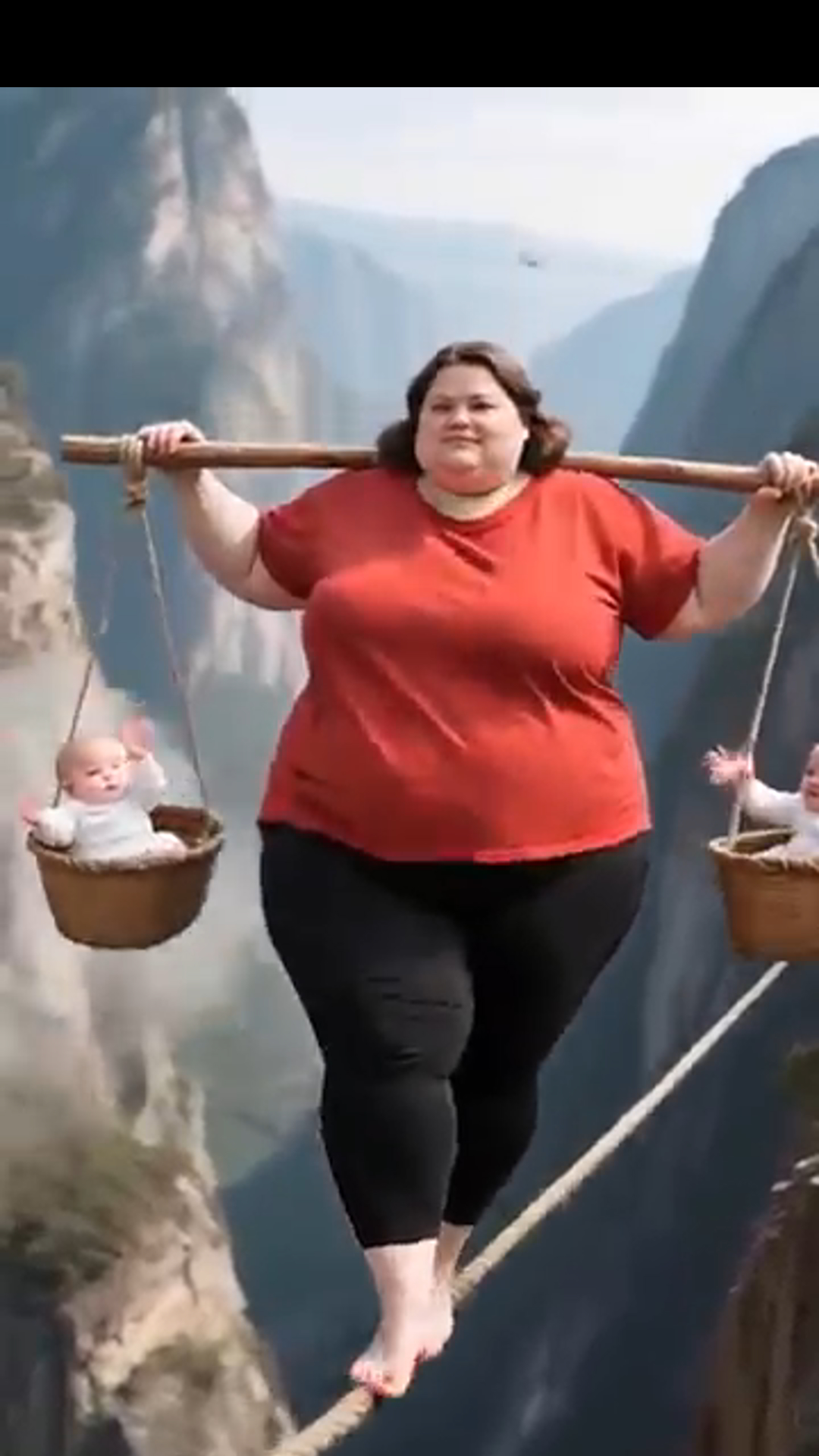 Overweight Woman Defies Gravity on the High Wire — You Have to See This!