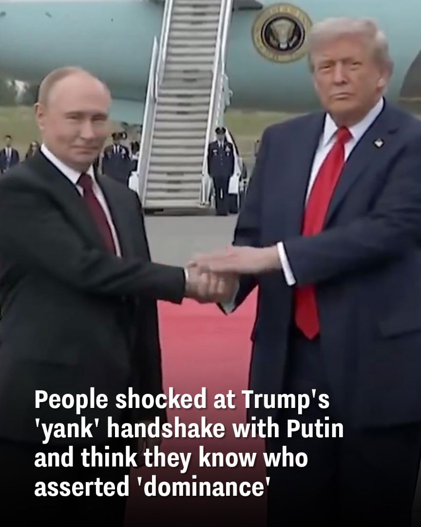 People shocked at Trump’s ‘yank’ handshake with Putin and think they know who asserted ‘dominance’