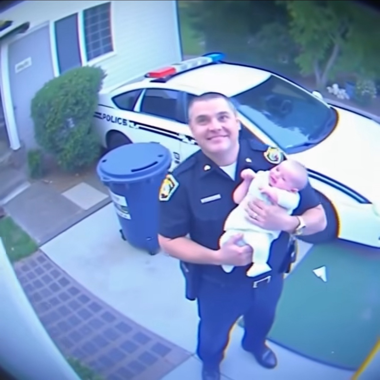This officer saved a baby in a trash can while he was on duty. He