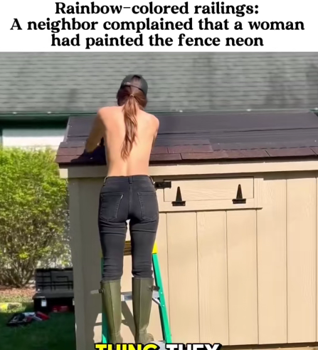 Neighbor OUTRAGED After Woman Paints Fence Neon Rainbow—Sparks Heated Street Feud!