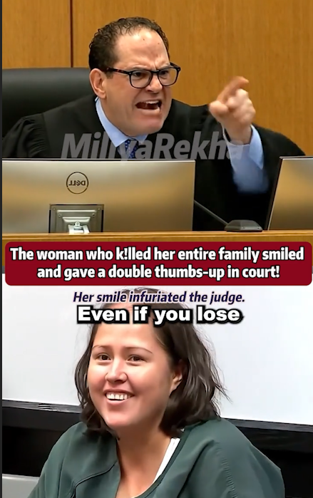 “Courtroom STUNNED as Smirking Woman Gives Thumbs-Up After Unthinkable Crime — Judge Explodes in Fury!”