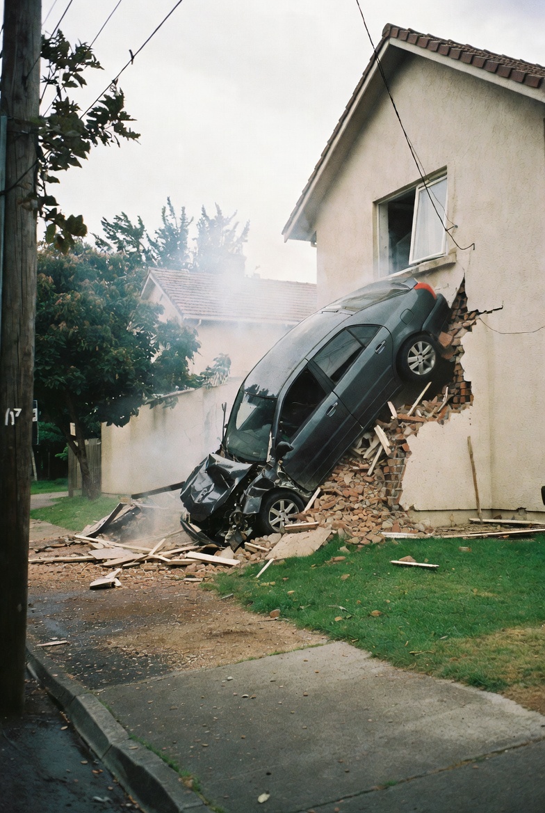 Terrifying Moment Car Reportedly Lost Control and Crashed Directly Into Family Home