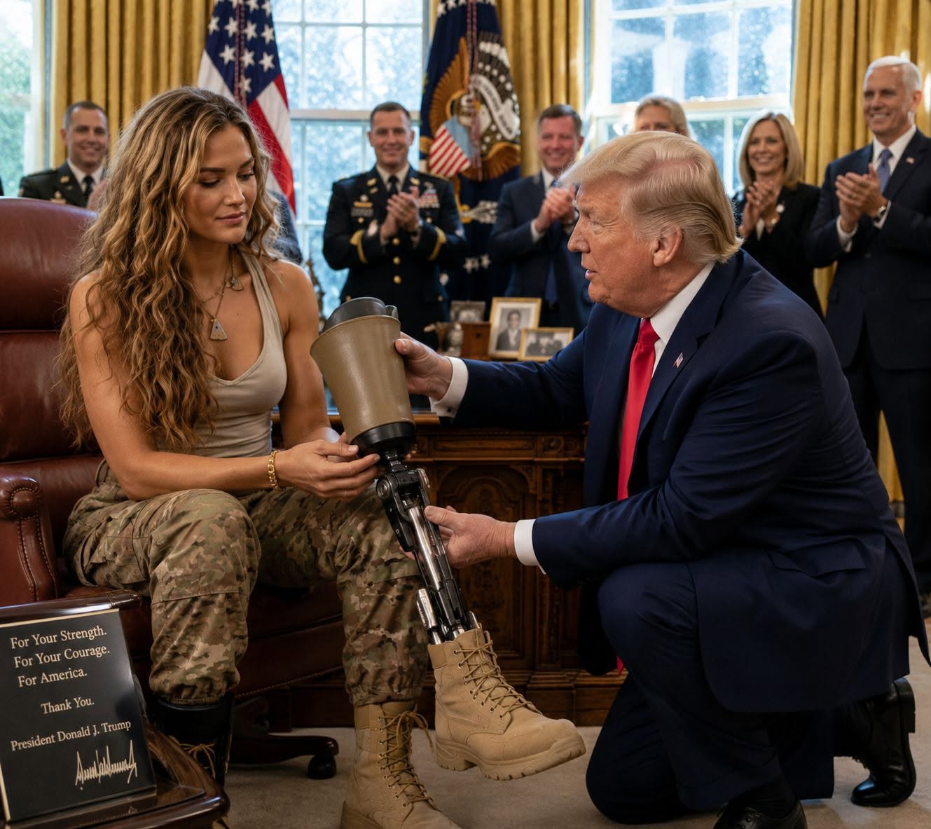 Trump Surprised a Wounded Soldier With a Prosthetic Leg — The Emotional Moment Left Everyone Speechless 👇 See more