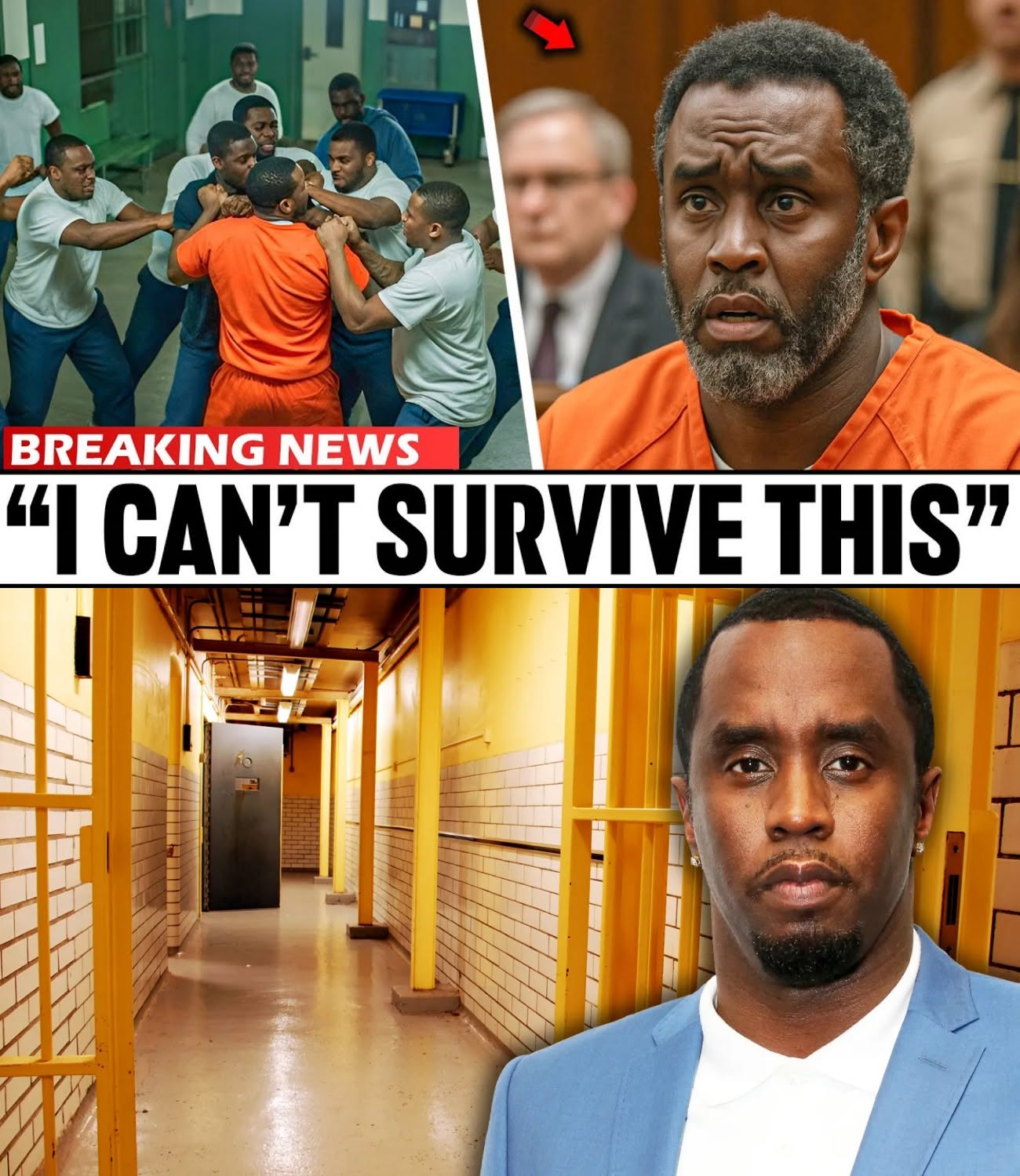 Diddy’s Prison Ordeal Sparks New Questions After Reported Head Injury and Transfer to Another Facility